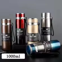 🌡️ 1L Thermal Stainless Steel Water Bottle 🧊☕