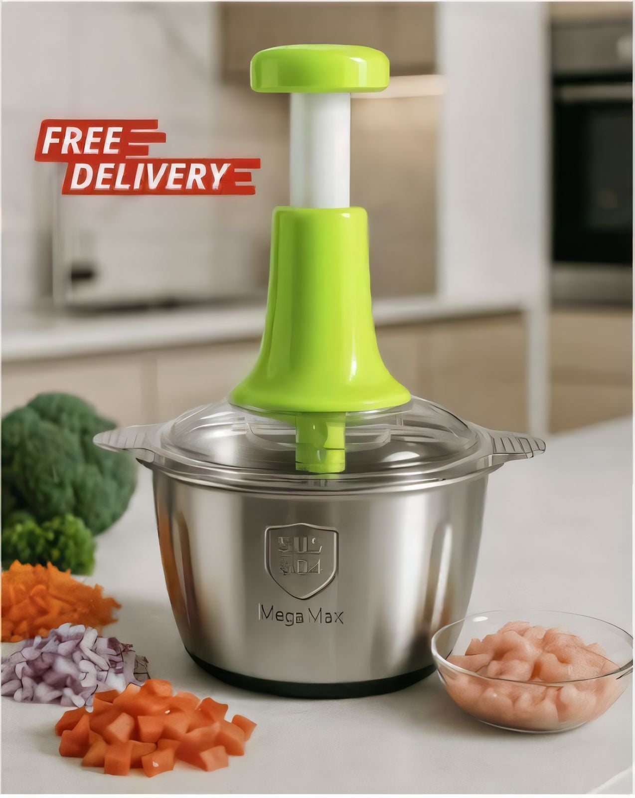 🥩 2.0L 4-Blade Meat & Veggie Push Chopper 🥕