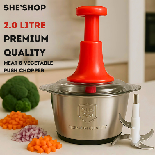 🥩 2.0L 4-Blade Meat & Veggie Push Chopper 🥕