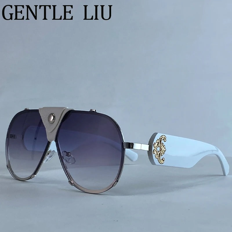 🕶️ Steampunk Vintage Pilot Goggles 😎 | Oversized Shield Sunglasses 2025