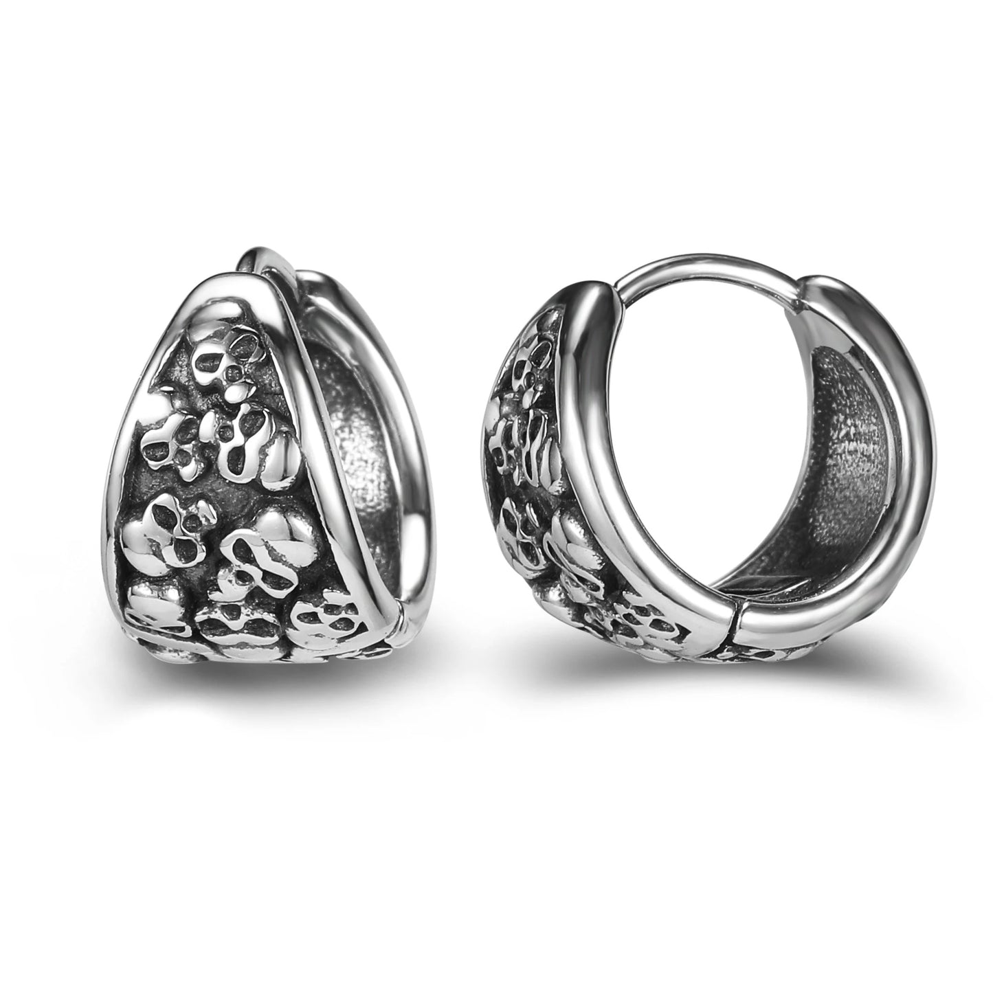 ✨ Punk Skull Hoop Earrings – Unisex Stainless Steel 🖤