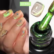 ✨ 7ml Aurora Glitter Magnetic Gel Polish 🌟 Green Cat Eye UV Nail Art