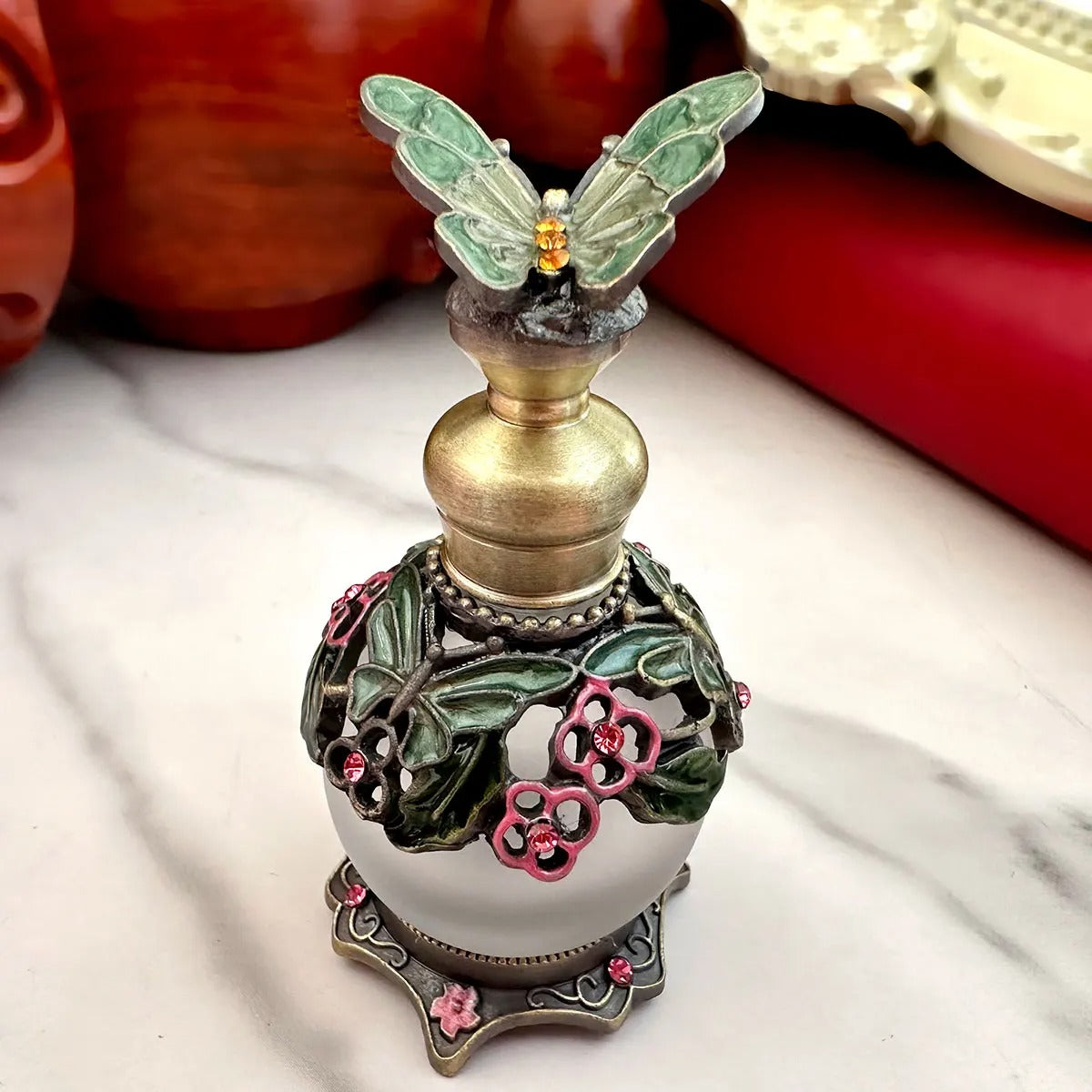 🌸 Vintage Perfume Refill Bottle 💎 | 15ml Handmade Glass 🎨✨
