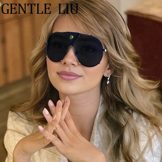 🕶️ Steampunk Vintage Pilot Goggles 😎 | Oversized Shield Sunglasses 2025