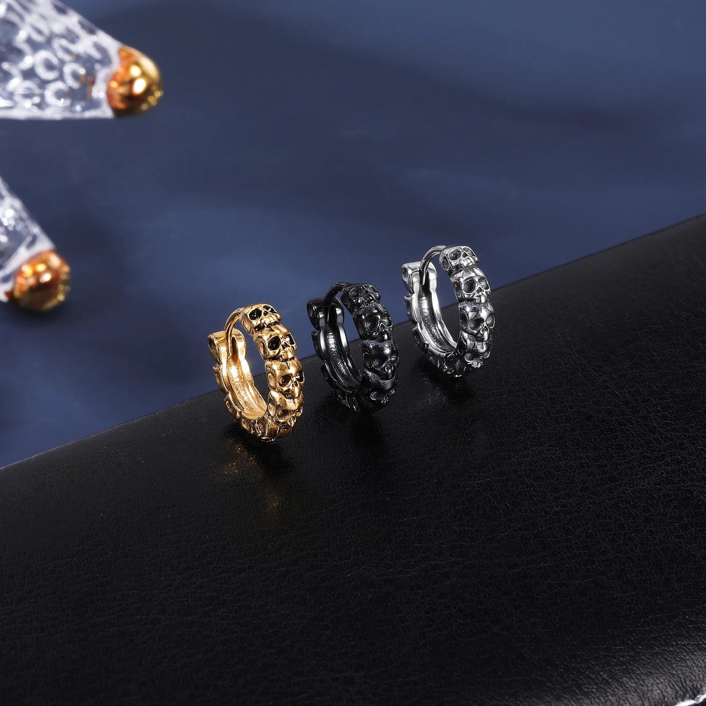 ✨ Punk Skull Hoop Earrings – Unisex Stainless Steel 🖤