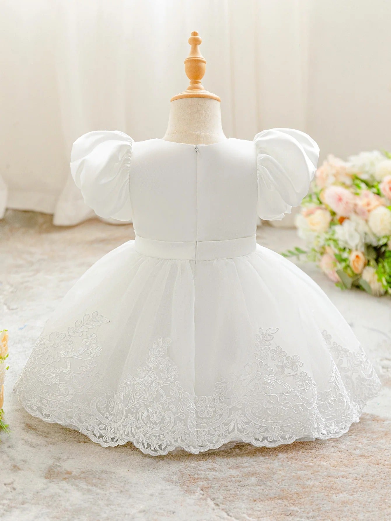 👗 Baby Girl Princess Dress 🌸 | Embroidery Flower & Bow 🎀✨