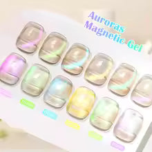 ✨ 7ml Aurora Glitter Magnetic Gel Polish 🌟 Green Cat Eye UV Nail Art