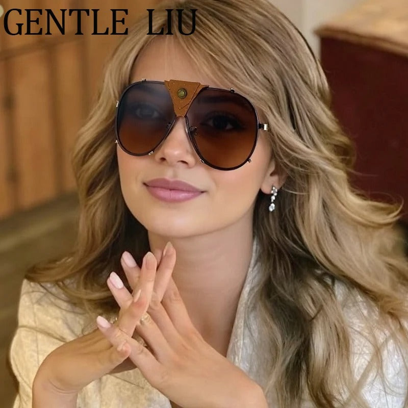 🕶️ Steampunk Vintage Pilot Goggles 😎 | Oversized Shield Sunglasses 2025