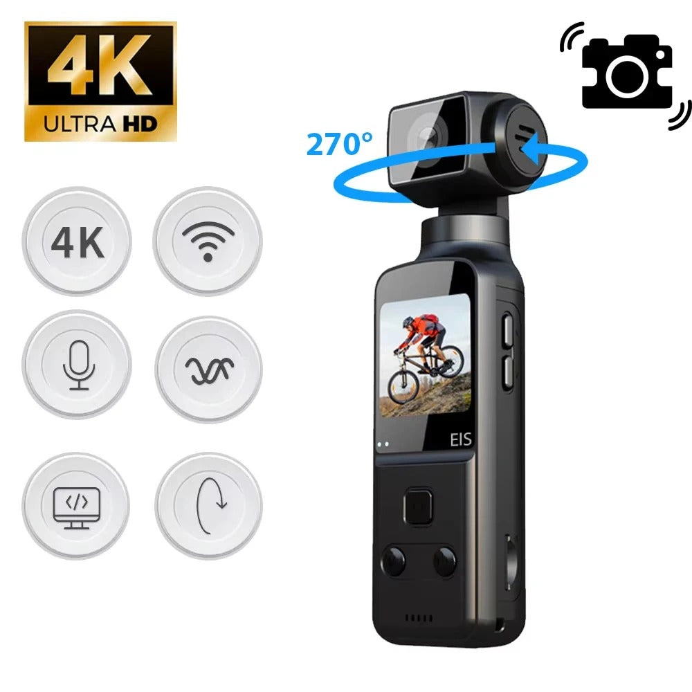 📷 4K HD Pocket Camera 🎥 | WiFi Mini Sports DV 🔄 270° Screen