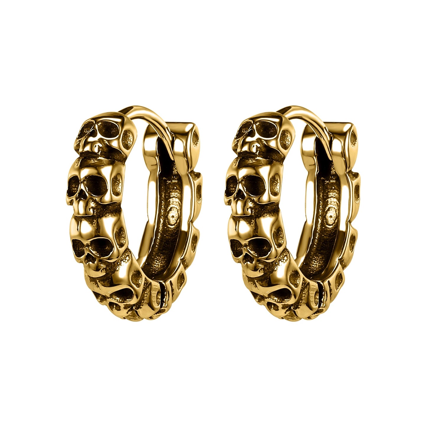 ✨ Punk Skull Hoop Earrings – Unisex Stainless Steel 🖤