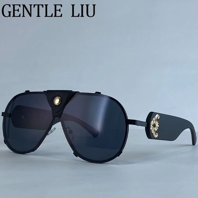 🕶️ Steampunk Vintage Pilot Goggles 😎 | Oversized Shield Sunglasses 2025